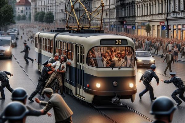 Hlučná parta v tramvaji napadla muže: krvavé drama na zastávce Osová