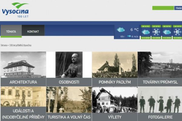Nový web připomíná stoleté příběhy z Vysočiny 