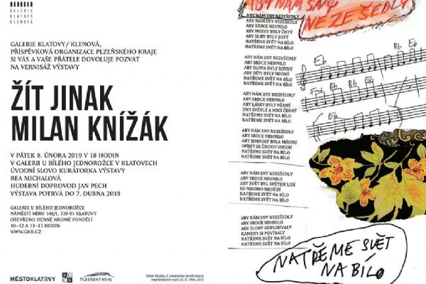 Galerie U Bílého jednorožce v Klatovech zve na výstavu Milan Knížák / Žít jinak