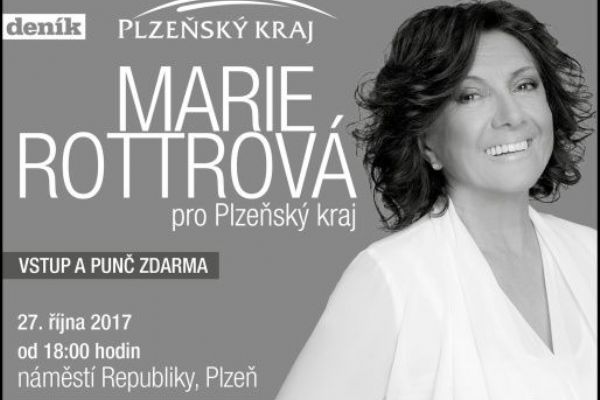 Přijďte v pátek 27. října na koncert Marie Rottrové pro Plzeňský kraj