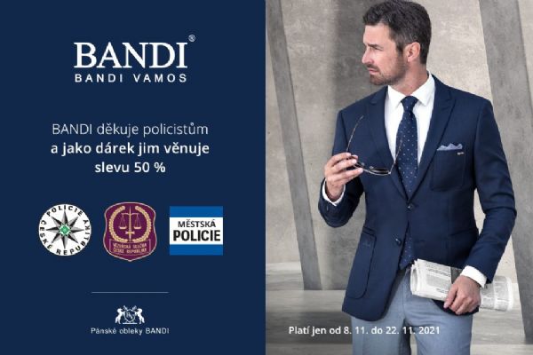 Majitel značky BANDI děkuje policistům, hasičům, záchranářům a dalším složkám IZS a věnuje jim dárek ve formě slevy 50 procent
