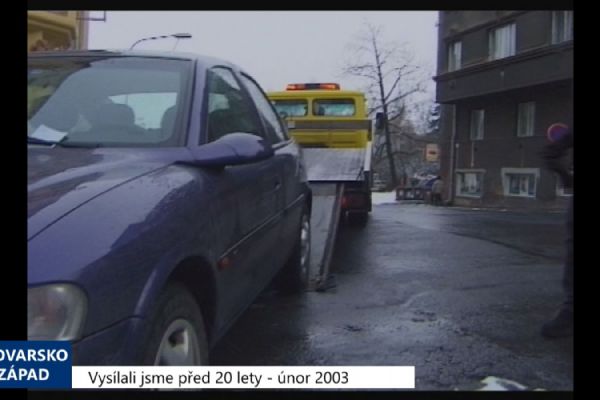 2003 – Cheb: Strážníci začali nařizovat odtahy vozidel (TV Západ)