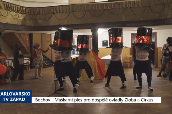 Bochov: Maškarní ples pro dospělé ovládly Zloba a Cirkus (TV Západ)