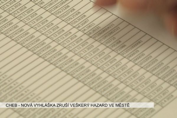 Cheb: Nová vyhláška postupně zruší veškerý hazard na území města (TV Západ)