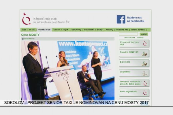 Sokolov: Projekt Senior Taxi je nominován na cenu MOSTY 2017 (TV Západ)