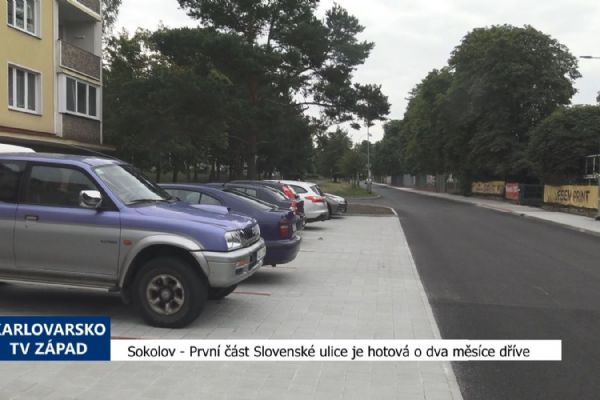 Sokolov: První část Slovenské ulice je hotová o dva měsíce dříve (TV Západ)