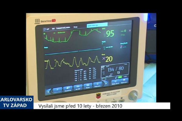 2010 – Cheb: Nemocnice získala nejmodernější monitorovací zařízení (3990) (TV Západ)