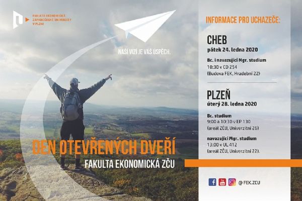 Fakulta ekonomická ZČU v Plzni zve na Den otevřených dveří
