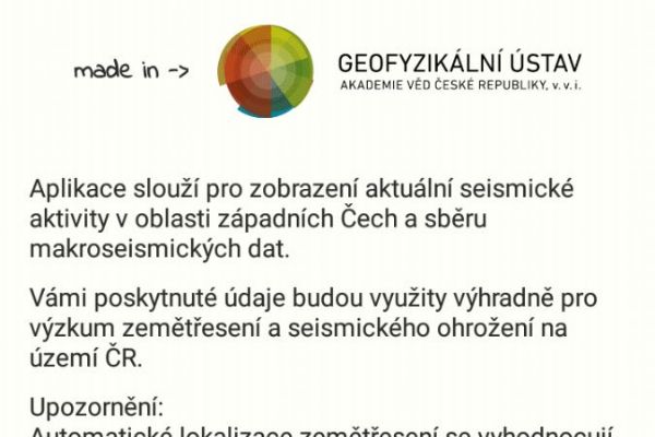 Geofyzikální ústav spustil aplikaci SeisLok