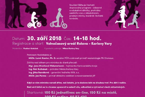 Karlovy Vary: Ve městě se poběží na pomoc miminkům do dlaně