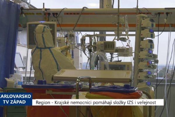 Region: Krajské nemocnici pomáhají složky IZS i veřejnost (TV Západ)