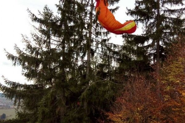 Úbočí u Dolního Žandova: Hasiči zachránili paraglidistu uvízlého na stromě