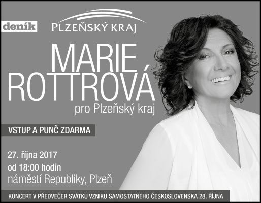 Přijďte v pátek 27. října na koncert Marie Rottrové pro Plzeňský kraj