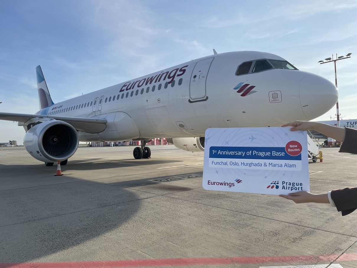 Eurowings slaví první výročí své základny v Praze