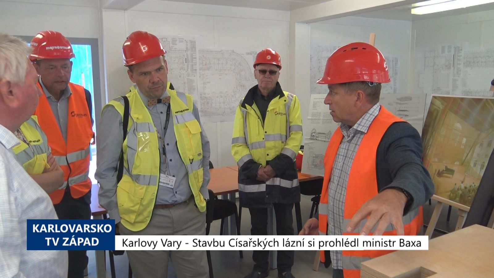 Karlovy Vary: Stavbu Císařských lázní si prohlédl ministr Baxa (TV Západ)