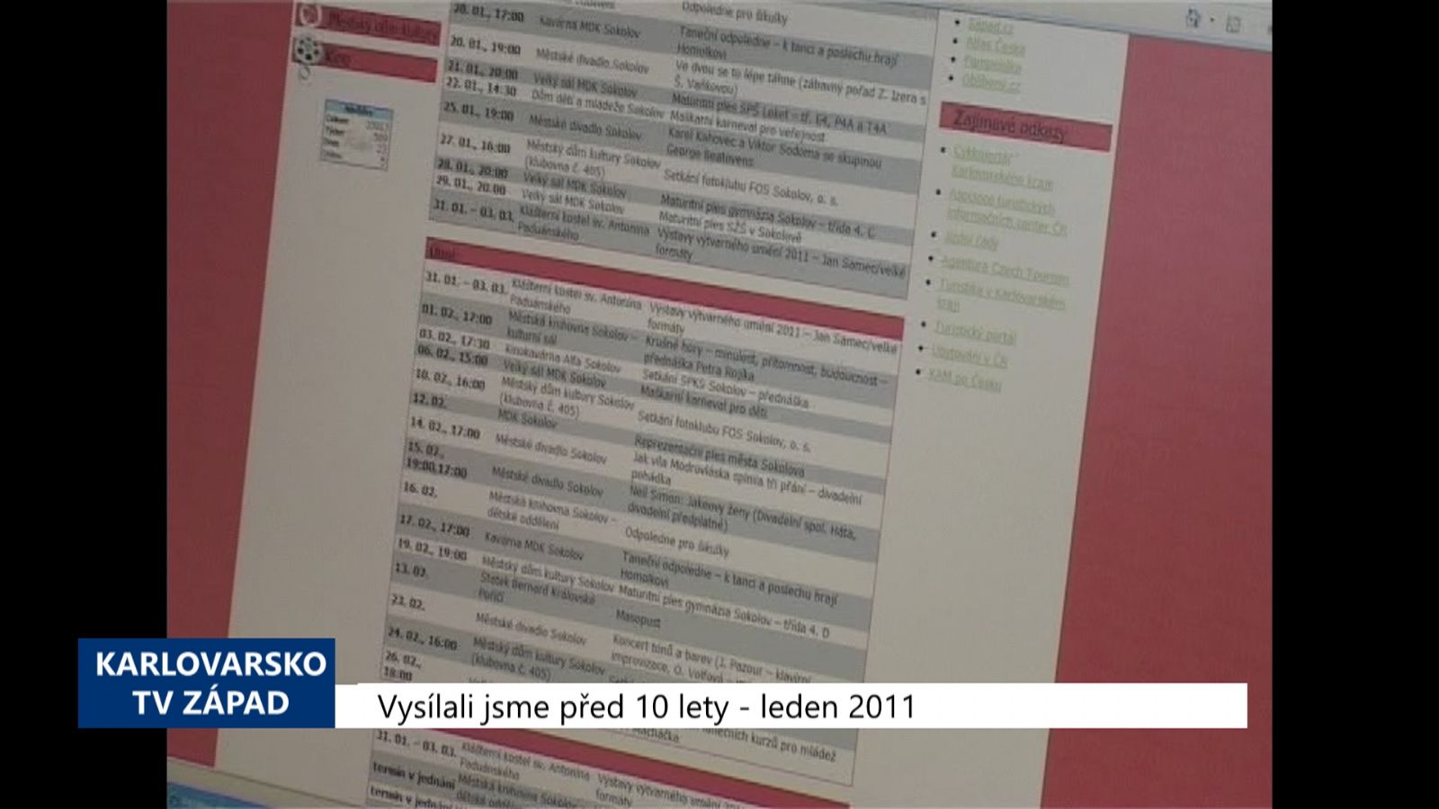 2011 – Sokolov: Pracovní kalendář akcí se osvědčil (4272) (TV Západ)