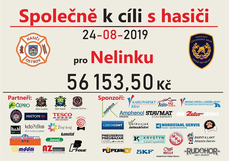 Díky akci Společně k cíli s hasiči si Nelinky rozdělí částku 112.307 korun