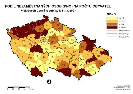 Karlovarský kraj má nejvyšší podíl nezaměstnaných v rámci celé ČR