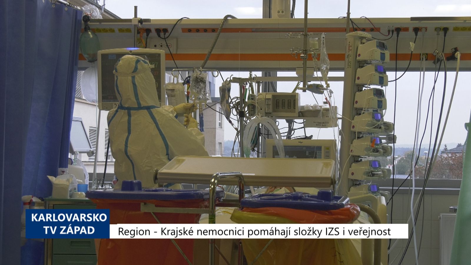 Region: Krajské nemocnici pomáhají složky IZS i veřejnost (TV Západ)
